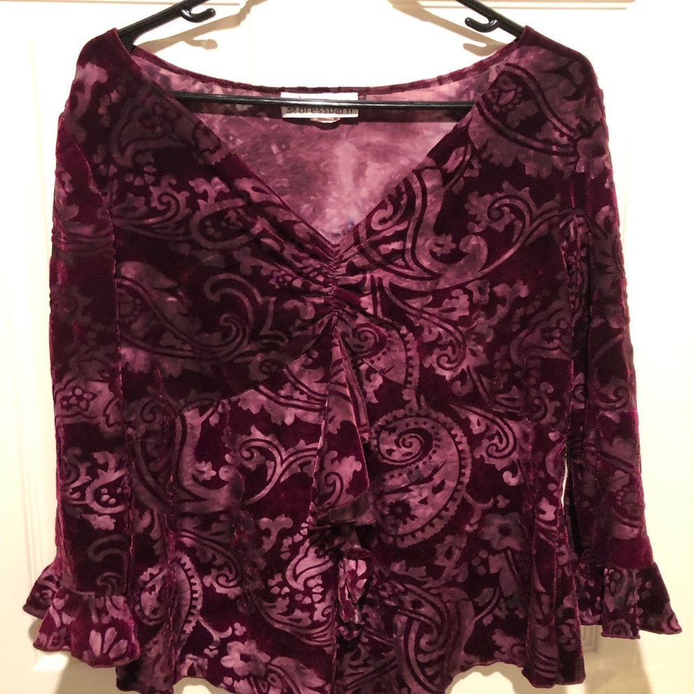 Women's Purple Velvet Top